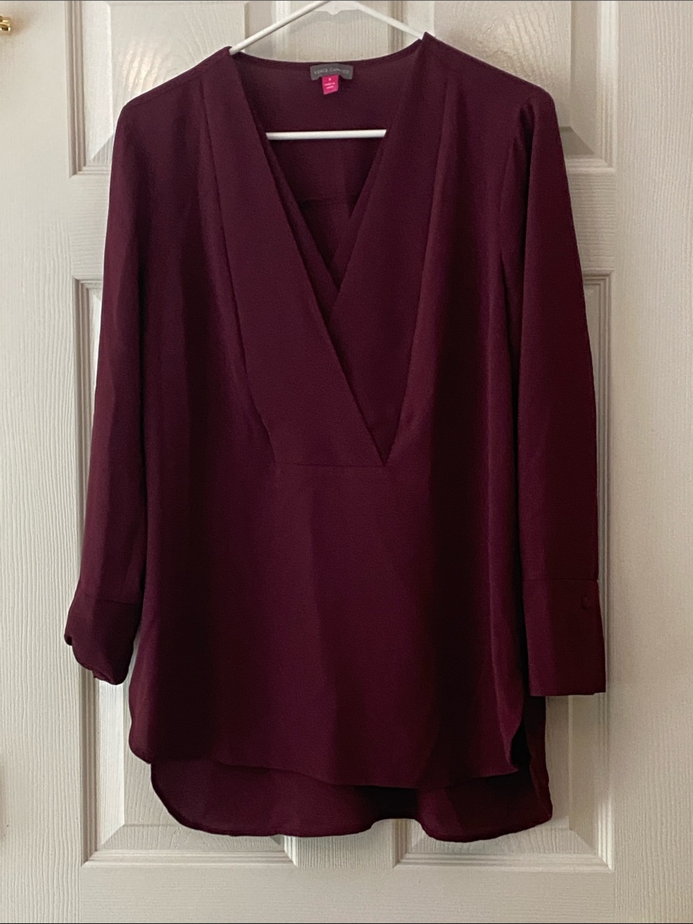 Vince Camuto Plum V-Neck Long Sleeve Tunic